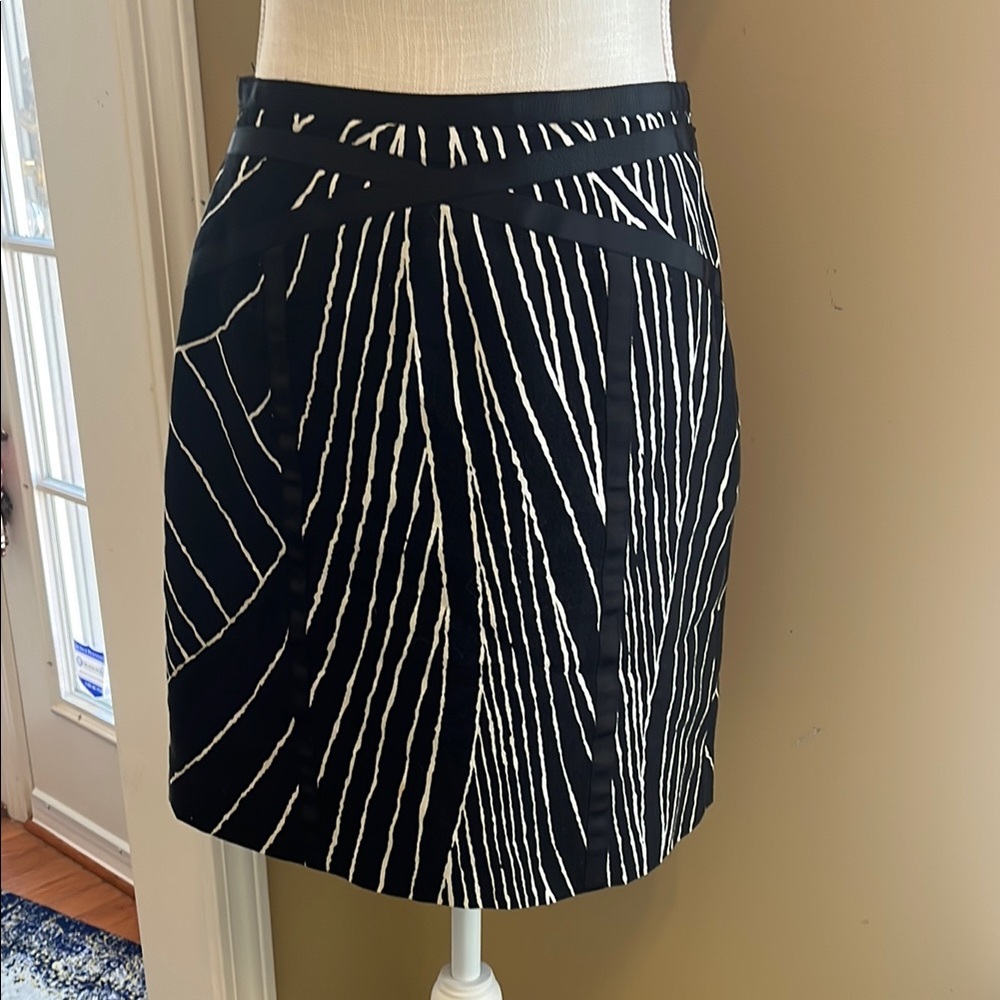 Ann Taylor Black and White Mini Skirt, Size 4